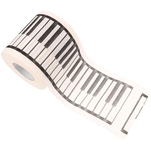 BETOOKY Rollo de Papel Higiénico Papel Decorativo Beige Impresión Creativa de Piano Tacto Aterciopelado y Diseño Elegante para Baño y Hogar