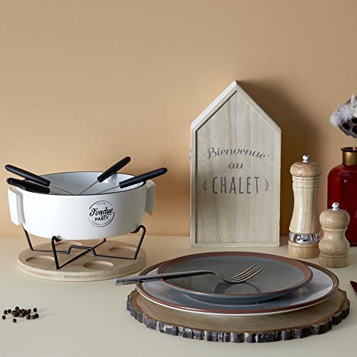 Set de fondue compacto para mantener salsas calientes sin cables en la mesa 5
