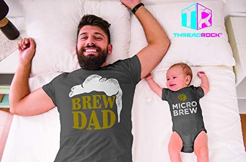 Threadrock Brew Dad & Micro Brew Infant Bodysuit & Men's T-Shirt Matching Set (Baby: image 4