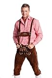 Cierre:  Botones FROHSINN Tradicional pantalón bávaro para el Oktoberfest para Hombres - Lederhosen en Largo o Corto con Tirantes Original