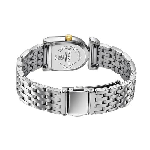 Image of Sonata Poze 8 Quartz Analog Watch and Jewellery Combo for Women with White Dial & IPS Alloy Strap - SP80175BM01WF