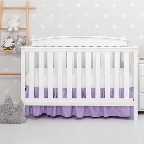 Baby Doll Bedding Solid Two Tone Crib Skirt/Dust Ruffle, Pink