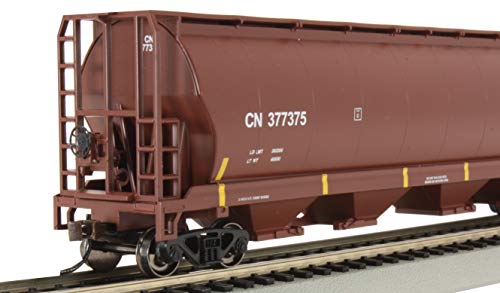 Bachmann Trains - Canadian 4 Bay Cylindrical Grain Hopper - Canadian National #377375 (Oxide Red) - Ho Scale (19103) #TOP3
