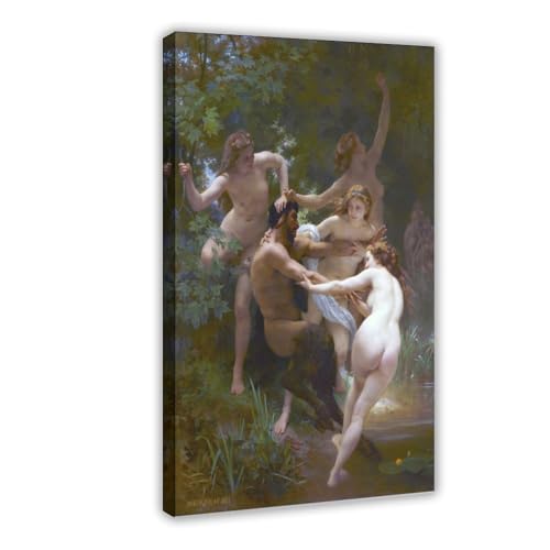 Impressions sur toile Nymphes et Satyre de Bouguereau tableau 40,6 cm WCYB