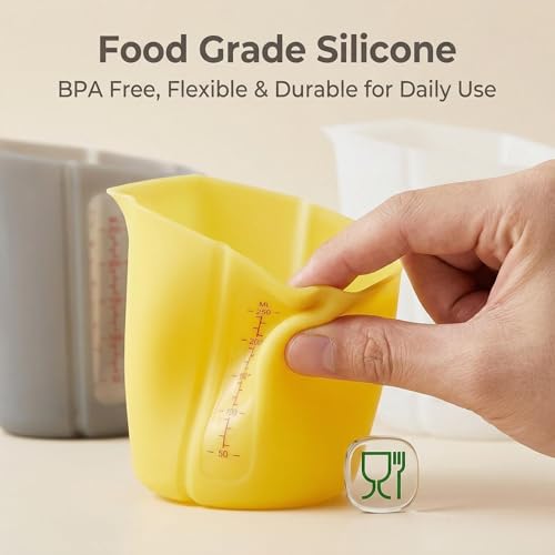 Set de 3 vasos medidores de silicona flexibles miniatura 2