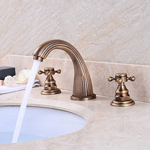 Mitigeur de lavabo 3 trous JCAKES, robinet de salle de bain bimande en laiton