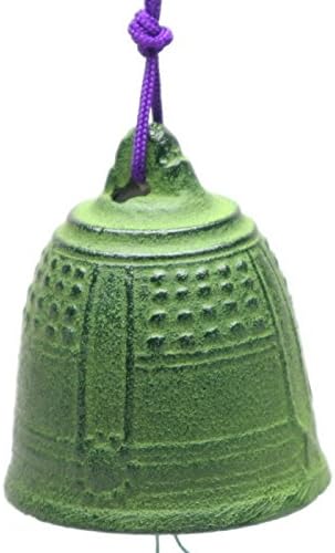 Kotobuki Iron Japanese Wind Chime, Green Temple Bell #485-001