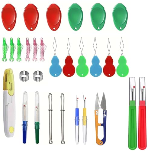 Reviews de Almacenamiento de materiales de bordado los mejores 5. 49 Descosedor De Costuras, Kit De 26 Piezas Para Costura Manual, Herramientas De Descosido Para Proyectos De Bordado Y Punto De Cruz, Incluye Enhebradores Y Caja De Almacenamiento,...