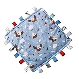 Taggies Lovey for Baby Original Comfy Security Blanket with Sensory Tags, 12 x 12-Inches, Americana