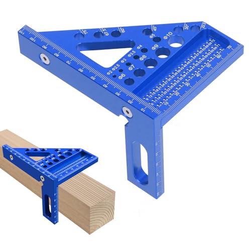 Regla triangular medidora de ángulo 3D para carpintería miniatura 1