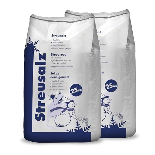 Hamann Streusalz 50 kg (2 x 25 kg) - Langzeitwirkung bei dickeren Eis & Schneeschichten