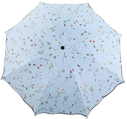 Portable Folding Automatic Umbrella Telescopic Lightweight Compact Travel Sun Umbrellas Parasol Windproof, Rainproof & 99% UV Protection with Black Anti-UV Coating, UPF53+