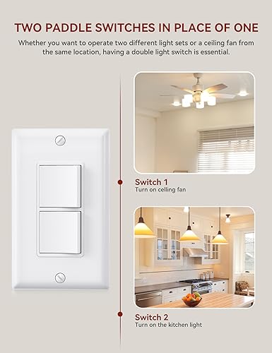AIDA Single Pole Rocker Light Switch - 15 Amp, Self-Grounding, Decora Style, Black, 50-Pack - View #10