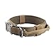 Yunlep Adjustable Tactical K9 Dog Collar Heavy Duty Metal Buckle with Control Handle for Dog Training,1.5" Width (M, Coyote Brown)