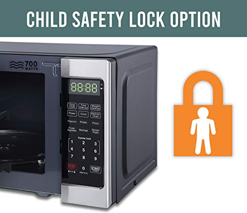 Farberware Countertop Microwave 700 Watts, 0.7 cu ft - Microwave Oven With LED Lighting and Child Lock - Perfect for Apartments and Dorms - Easy Clean Stainless Steel - Image 6