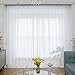 ABCHOME White Sheer Curtains 84 Inches Long 2 Panels,Rod Pocket Voile Semi Sheer Window Curtains for Kitchen, Bedroom and Living Room(White, 52 W x 84 L)