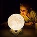 CPLA 6.1 inch Moon Lamp 2024 Upgrade 128 Colors Room Decor Home Decor- 3D Printing Moon Night Light for Kids Adults- Gifts for Girls Boys Men Women Birthday- Wooden Stand & Remote/Touch Control