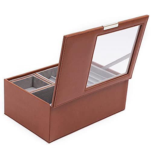 Loyalheartdy 16 Slots Leather Pen Display Box Pen Collector Case With Transparent Window #TOP4
