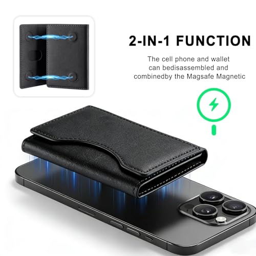 GDANIYJ Tri-Fold Magnetic Wallet Black - Image 5