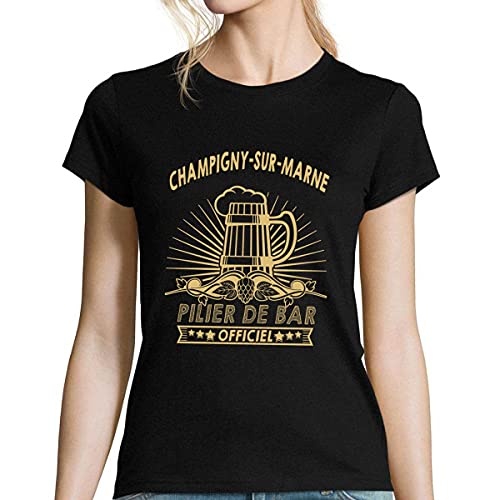 T-Shirt Femme Bar Champigny sur Marne top col rond coton Planetee