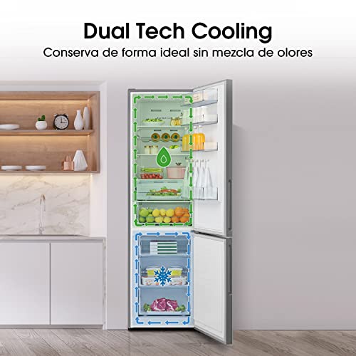 Hisense-RB438N4GX3-Frigorifico-Combi-No-Frost-Capacidad-Neta-334-L-2-Metros-de-Alto-Compresor-Inverter-Cajon-0-Botellero-Cromado-Silencioso-38-dBA-Acabado-Cristal-Blanco