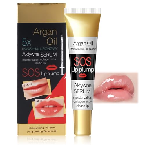 Lip Plumper Gloss for Fuller Lips, Hydrating Moisturizing Oil Fills in Texture. Lip Serum Essence for Enhanced Elasticity, Lips Enhancer