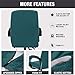 Velvet Plush Stretch Computer Office Chair Cover with Armrest, Solid Color Spandex Slipcover for Pets & Kids, Removable Universal Desk Chair Covers for Swivel Rotating Chair (Deep Teal,Large)