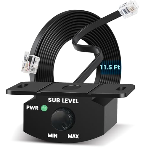 Universal Bass Knob Controller for Car Amplifier with 4 PIN Cable, Audio Bass Remote Knob for Subwoofer with Power Light. (5m/16.4ft)