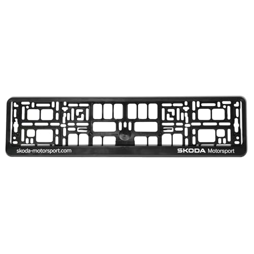 Skoda 000071800N Kennzeichenhalter (1 Stück) Kennzeichenhalterung Nummernschild Halterung Motorsport, schwarz *** für Kennzeichen 520 x 110 mm ***
