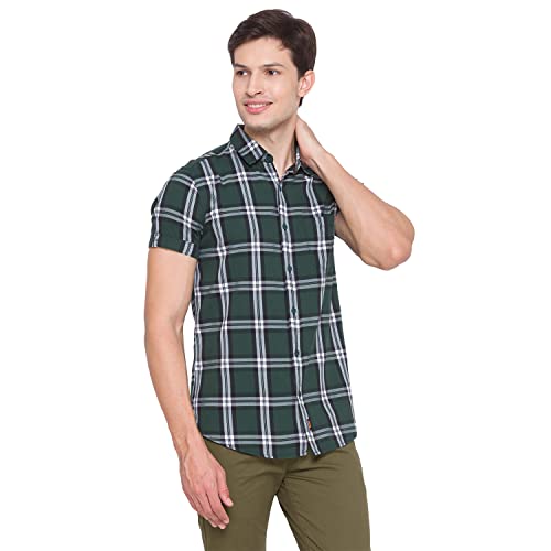 Image of Spykar Men's Slim Shirt (8907966632813 Bottle Green XL)