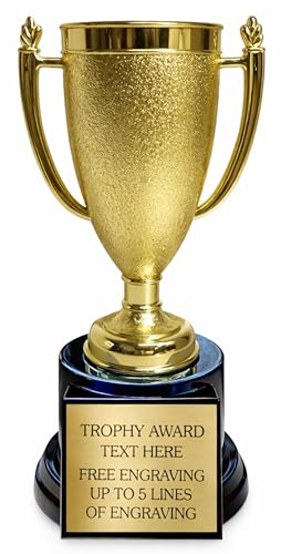Custom Trophy Award Cup Engraved Plate with Personalized Engraving 7.5