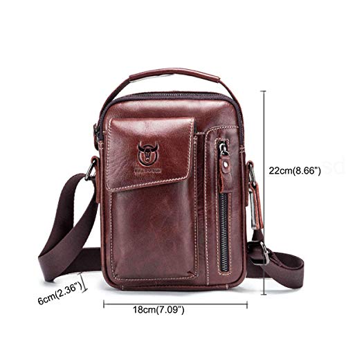 Chest-Bag-Men-Genuine-Leather-Chest-Bag-BULLCAPTAIN-Crossbody-Shoulder-Bag-Sling-Bags-Backpack-Messenger-Bag-Daypack-For-Business-Casual-Sport-Hiking-Travel-Dark-Brown