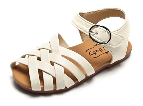 SEAUR Girls Sandals Kids Sandals Toddler Baby PU Leather Sandals Shoes Little Boys Flat Sandals Summer Outdoor