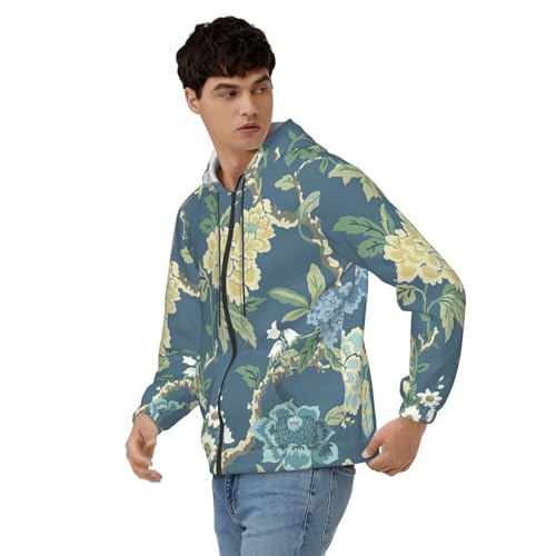 Sweat à capuche homme imprimé fleurs pull hiver automne printemps casual - 4