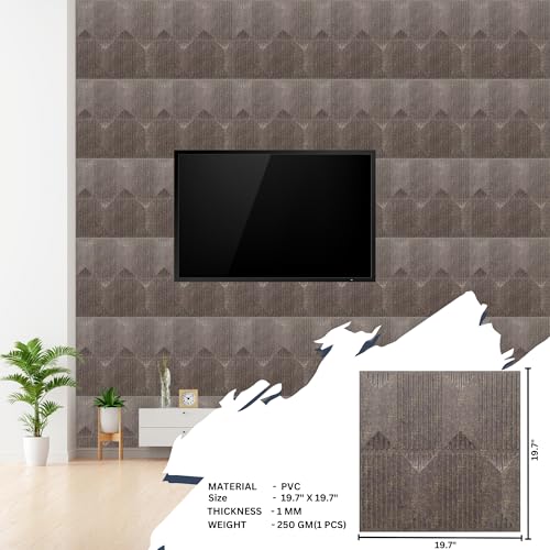 Image of Kayra Decor PVC Panel for Wall Artisian Design Magnum Brown Color 19.7 inch x 19.7 inch (Pack of 40) - Covers 107.80 Sq. Ft.