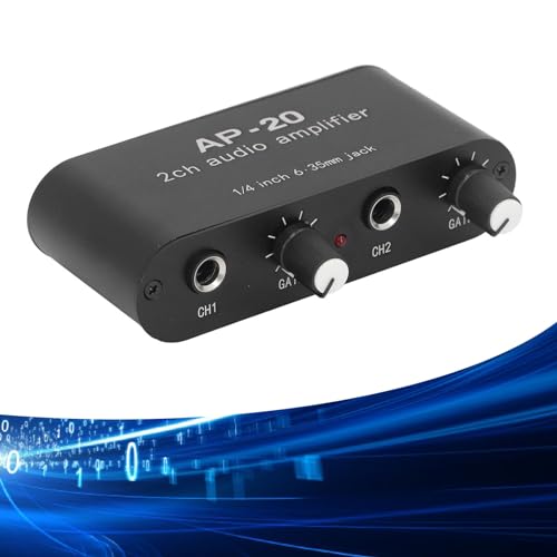 Tonvorverstärker Zweikanal-Tonverstärker Mikrofone Verstärkervorverstärker 1/4 Zoll 6,35 Mm 0 Bis 20 DB Verstärkung DC5V-12V