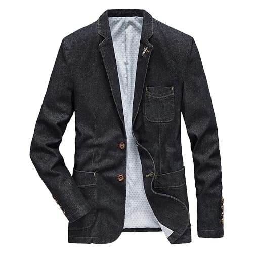 Veste de costume jean hommes manteau slim fit affaires casual