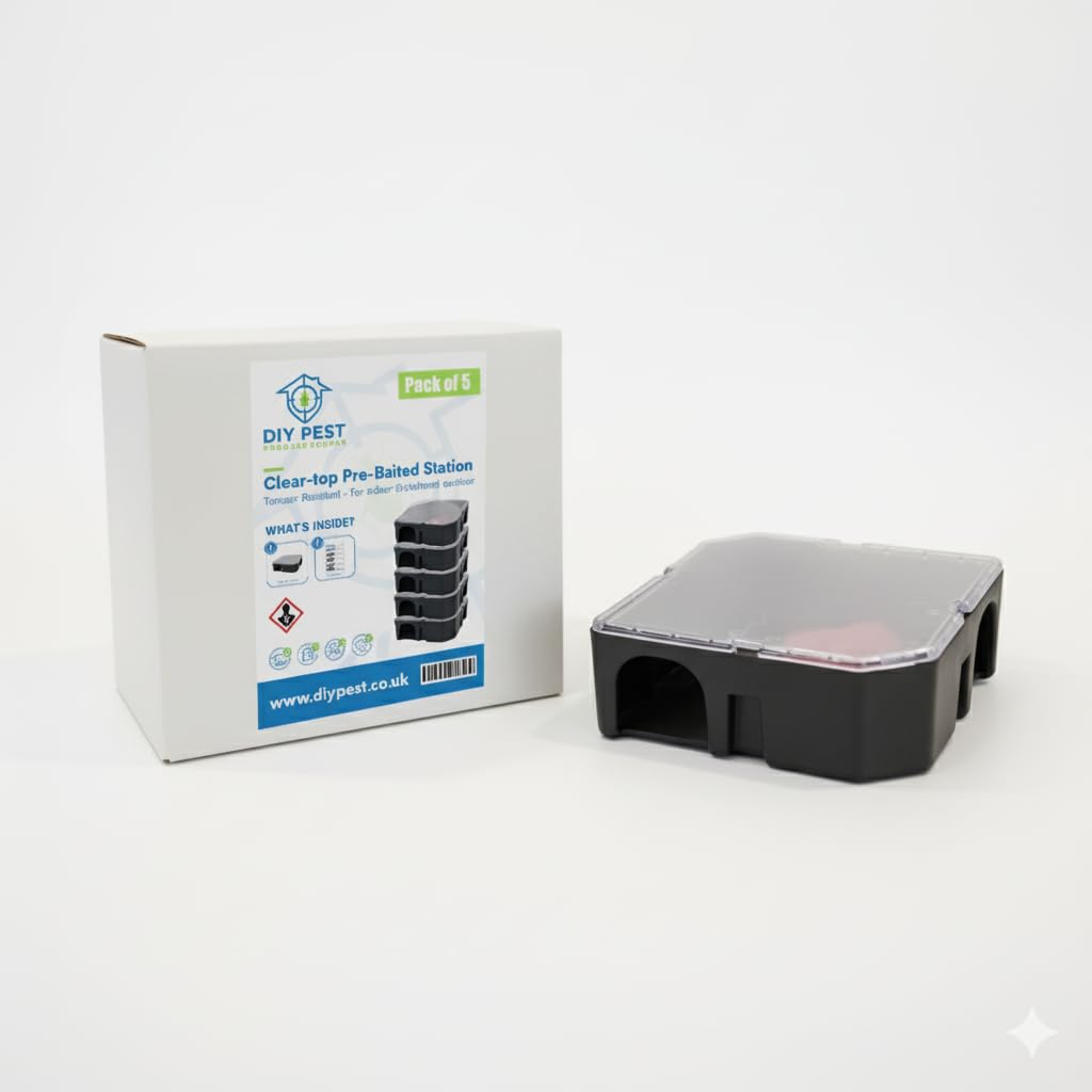 Lockable Mouse Bait Station with Clear Lid, Tamper-Resistant Bait Box for Indoor & Sheltered Outdoor Use (6)