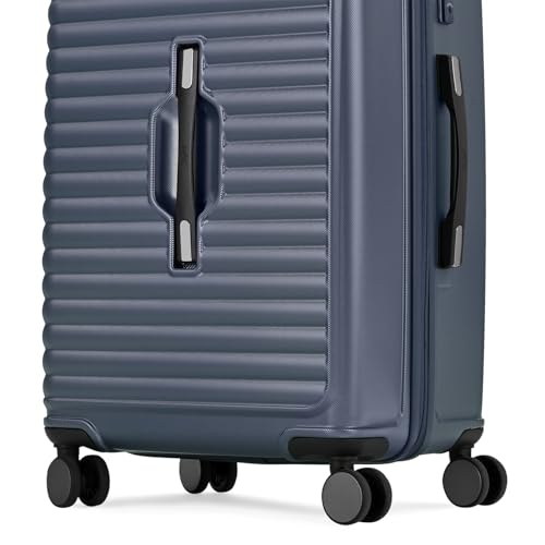 Image of Skybags Plastic Spinner Trunk Check-in Trolley Bag, 68cm | Medium Hardsided Luggage with Smooth 8-Wheel & TSA Lock | Suitcase for Travel | 5-Year International Warranty (Navy)