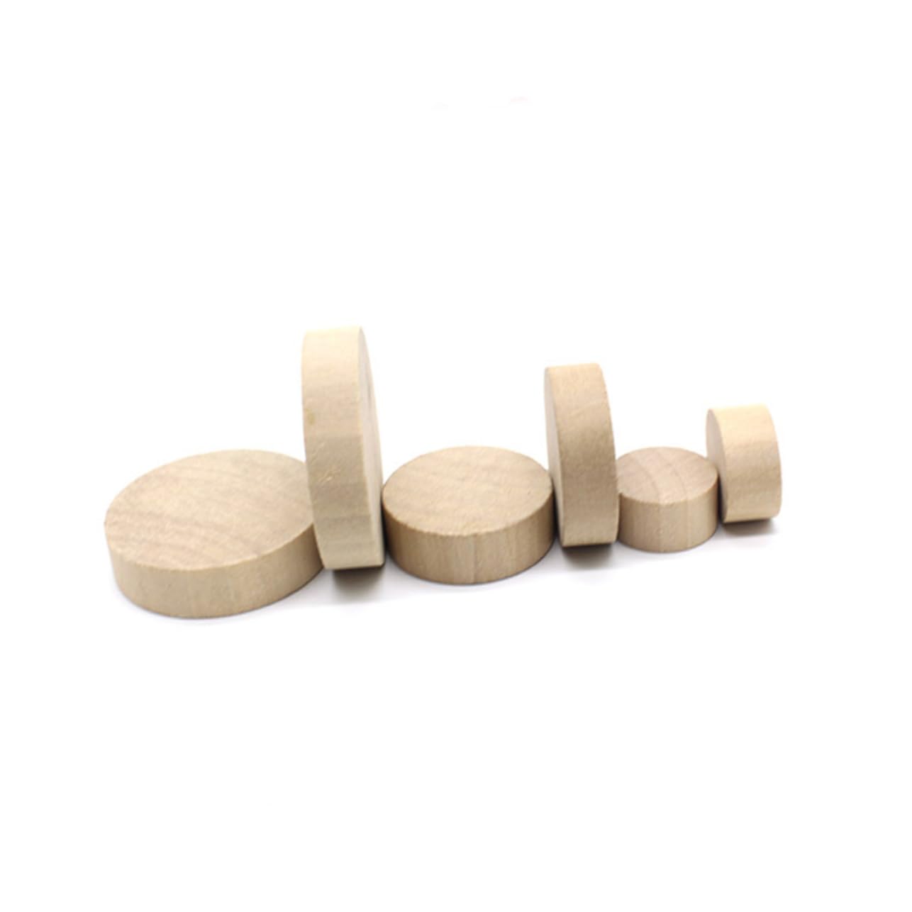 TOPPERFUN Craft Your Own Stamps 10pcs Wood DIY Stamp Base Round Handle 5x1.2cm for Engraving and Decorative Projects