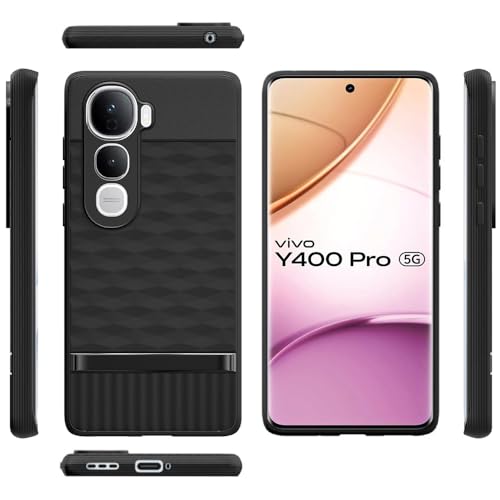 Image of Shockproof Case for Vivo Y400 Pro 5G | Full Camera Protection | TPU Flexible Mobile Back Cover for Vivo Y400 Pro 5G (Matte Black)