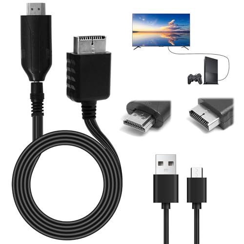 Equiyoal Adaptador para PS1/PS2 a HDMI Cable de PS2/PS1a HDMI Convertidor Multifunción 720P/1080P Video Audio para PS1/PS2 Consola de Juegos HDTV Monitor Plug and Play, 100 cm