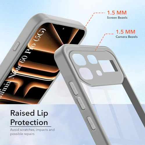 Image of Jkobi Ultra-Hybrid Back Cover Case for Infinix Note 60 Pro 5G (Lifetime Anti Yellow | Anti Scratch | Crystal Clear Shockproof)