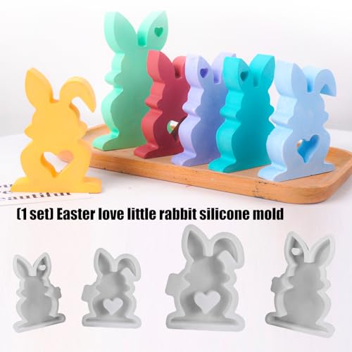 Molde de silicona con forma de conejos de Pascua miniatura 5