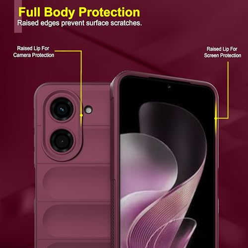 Image of Zapcase Back Case Cover for Poco C71 | Compatible for Poco C71 Back Cover | Liquid Silicon Magic Case with Camera Protection | Plum