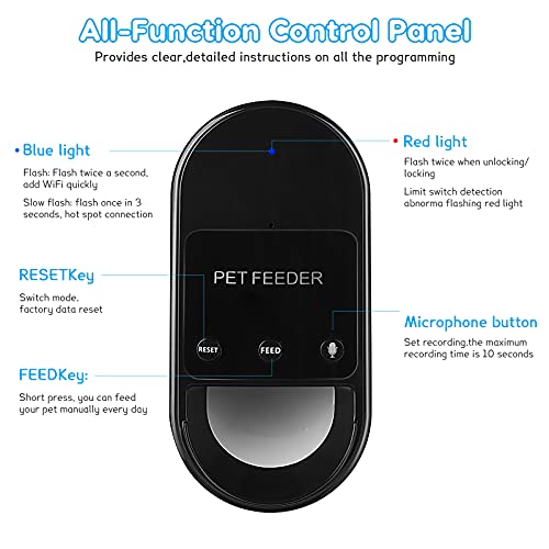 Automatic Cat Feeder, Auto Pet Feeder 4L Timed Dog Food Dispenser 2.4G WiFi Enabled Smart Cat Feeder with APP Portion… - Image 6