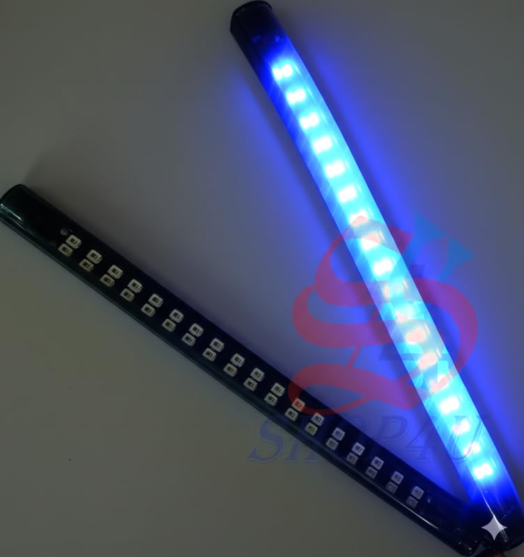 Image of Dual Color Red Blue LED DRL Strip for Car & Bike | Flashing Grill Light | Universal 12V Waterproof Vehicle Decoration Light
