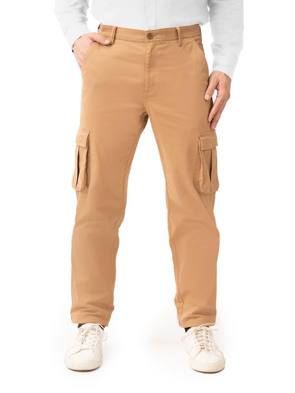 The Pant Project Six Pocket Cotton Lycra Stylish Cargo Pant for Men | Regular Slim Fit | Tactical Techwear Stretchable Cargos with 6 Pockets | Mens Street Wear Casual Trouser Pants