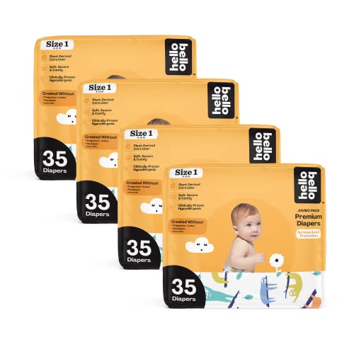 Image of Hello Bello Baby Diapers - Size 1 - Sleepy Sloths - 35 Count (Pack of 4)