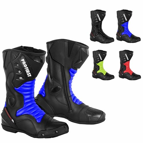Inflori Genuine Leather Motorcycle Boots Waterproof Motorbike Shoes...